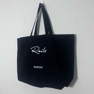 Rails Newport Black Canvas Tote Bag